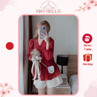 Áo Baby Doll Tầng Cổ Bèo Tay Dài Bo Tay Kiểu Dáng Tiểu Thư Dễ Thương Bánh Bèo Đi Chơi Biển May Bells