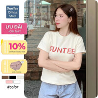 Áo Baby Tee Ôm Nữ SUNTEE Phong Cách Raglan In Chữ Lớn Vải Cotton 250GSM Cao Cấp Thoáng Mát BBT005