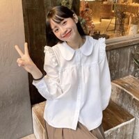 Áo babydoll cổ sen dài tay - Áo sơ mi kiểu công sở thanh lịch 2022