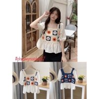 Áo babydoll len phối voan hàng quảng châu  chất đẹp