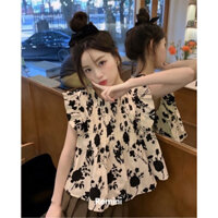 Áo BaByDoll Xếp Ly Tay Bèo, Phong Cách Vintage