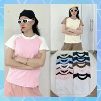 Áo Babytee Raglan Màu Trơn, Áo Thun Phối Tay Form Ôm 203