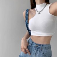 áo balo croptop trắng, xanh