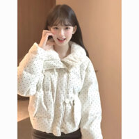 Áo bánh mì Áo Khoác Chấm Bi rộng rãi mẫu mới giữ ấm thích hợp áo bông nữ thiết kế dày dặn phong cách ngọt ngào Mùa Đông Kiểu Mỹ NT5N