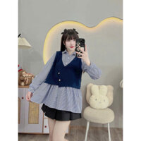 Áo bầu sơ mi dài tay dang babydoll phong cách Hàn Quốc, áo bầu babydoll áo bầu xinh mẹ bầu mặc thoải mái VM70