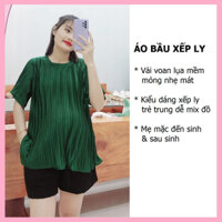 Áo Bầu Xếp Ly - Vải Voan Lụa Đẹp Nhẹ Nhàng - Dáng trẻ trung - Mẫu mới, SB-41