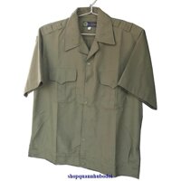 Áo bay ngắn tay màu cỏ úa, áo lao động, áo tập QS loại đẹp - Size 3<54kg