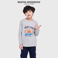 Áo bé trai Bigfox - Miss Meow dài tay mùa thu đông size đại chất cotton hình in bóng bầu dục cho trẻ em 3 - 11 tuổi