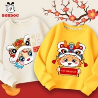 Áo bé trai TẾT 2025, áo dài tay bé trai chất liệu nỉ da cá ấm áp in hình CHÚC MỪNG NĂM MỚI 2025 cute cho bé