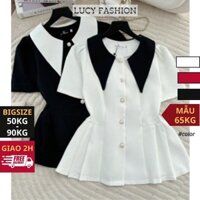 Áo bigsize nữ kiểu cổ nhọn 3 màu sang chảnh LUCY bigsize - Thời Trang Dành Cho Người Mập 50 - 90kg