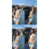 Áo bikini len móc đi biển