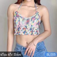 Áo bikini len phối đa màu sắc, phong cách trẻ trung quyến rũ, chất len dày đẹp, phối cùng quần bikini, short jean  BL005 - Tím nhạt
