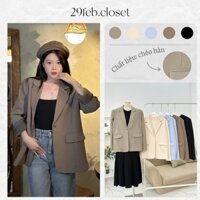 Áo Blazer 2 Lớp Dài Tay Có Túi 2 Bên Dáng Lửng Nữ Tính Phong Cách Hàn Quốc, Áo Khoác Vest Blazer - 29feb.closet - A474