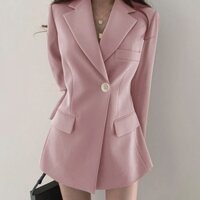 Áo Blazer, áo vest dáng dài chiết eo đứng form, 2 lớp, có đệm vai, có túi, túi bản to chuẩn đẹp thời trang Nữ Top Women