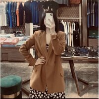ÁO BLAZER BẢO KHÁNH SHOP ÁO VEST DÁNG SUÔNG THẮT ĐAI TAY LẬT 2 LỚP