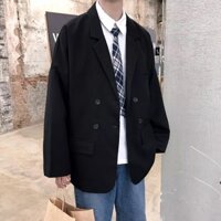 Áo blazer đen Áo vest nam nữ ( CẦU VAI ) phong cách hàn AV02.08 unisex ulzzang siêu chất màu đen