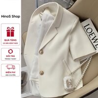 Áo Blazer form ngắn 🌼FREESHIP🌼 Áo Vest Nữ Cộc Tay 1 Màu, Phối Đồ Hè Cực Xinh, Chất Cao Cấp 2024 A026