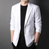 Áo blazer linen nam form suông dài, Áo vest blazer nam công sở ARCTICHUNTER AH06 - Trắng - XL