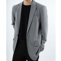Áo blazer nam vest nam phong cách Hàn Quốc trẻ trung thời trang VÂU màu xám 1 nút 2 lớp chuẩn form chất linen cotton mềm