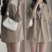 Áo blazer nữ 1 lớp dài tay mặc hè, áo vest nữ blazer khoác ngoài hàn quốc chất vitex 2025