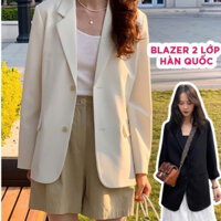 Áo blazer nữ 2 lớp công sở, áo vest nữ blazer hàn quốc 2 khuy 2661