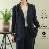 Áo Blazer nữ- Áo Khoác Vest Nữ Chất liệu linen cao cấp thời trang thương hiệu chính hãng ARCTIC HUNTER Ah04 - XXL