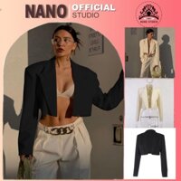 Áo blazer nữ áo vest dài tay khoác ngoài phong cách hàn quốc màu đen be tây