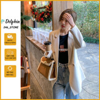 Áo Blazer nữ áo vest dáng rộng dài tay khoác ngoài phòng cách thời trang Hàn Quốc Ulzzang cúc đồng sang chảnh 2 lớp M370