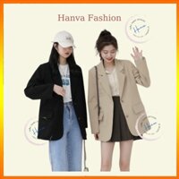 Áo Blazer Nữ - Áo Vest Nữ Dài Tay 2 Lớp Màu Trơn Form Oversize Phong Cách Hàn Quốc Trẻ Trung