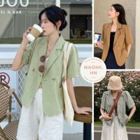 Áo blazer nữ cộc tay dáng croptop trẻ trung năng động. Blazer trơn cổ vest ngắn tay dáng ngắn túi hộp nhiều màu HOTHIT