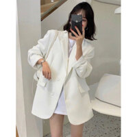Áo blazer nữ dáng suông 2 lớp Amy, áo vest nữ form rộng khuy 2 hàng cao cấp BLZ02