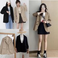 Áo Blazer Túi Nắp Basic 2 Lớp - Áo Khoác Vest Nữ Phong Cách Hàn Quốc về 2 màu đen, be