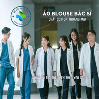 Áo Blouse Bác sĩ, Áo choàng Blue Phòng Thí Nghiệm, Phòng Khám, Spa, Thẩm Mỹ, Y Dược
