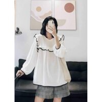 ÁO BLOUSE BÈO CỔ VIỀN ĐEN