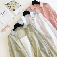 Áo blouse chiffon nữ phong cách Hàn Quốc mùa hè, rộng rãi và sang trọng, hương vị Hồng Kông