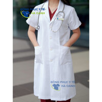 Áo Blouse Choàng trắng CAO CẤP nam/nữ vải Cotton Lạnh, áo blouse bác sĩ, dược sĩ, đồng phục y tế tay dài/ngắn