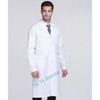 Áo Blouse Dài Ngang Gối, Dài Tay Nam Nữ, Áo Choàng Bác Sĩ, Phòng Thí Nghiệm, Thẩm Mỹ Viện, Vải Lon Nhật Và Thô Giá Sỉ - Áo Nam-Thô Cotton,L