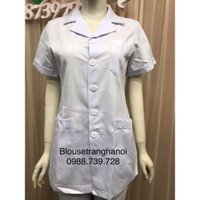 Áo blouse điều dưỡng y tá ngắn tay giá rẻ - Blouse trắng Hà Nội