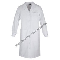 Áo Blouse Trắng - Áo Khoác Blu Bác Sĩ, Dược Sĩ Nam Nữ Tay Dài Dáng Dài chất Thô
