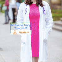 Áo blouse trắng nữ dài tay chất Lon Nhật mát