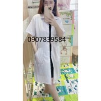 Áo blue dùng trong spa, thẩm mỹ viện THÂN DÀI TAY NGẮN