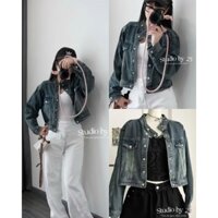 ÁO BÒ NỮ, ÁO KHOÁC JEANS MỀM CỔ TÀU DÁNG LỬNG SIỀU XINH,DÀNH CHO CÁC DỊP ĐI CHƠI X16: