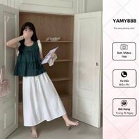 Áo Bò Sát Nách Viền Bèo Khuy Dọc Lưng Dáng Xòe Điệu Tiểu Thư Ap279 - Yamy888