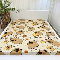 Áo bọc nệm khóa kéo 2 mặt thun lạnh 3D vải mềm mịn bền bỉ