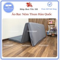 Áo bọc nệm Thun Lạnh Hàn Quốc Cực Kì Mịn Mát Đủ Size {có khoá kéo} sử dụng cho nệm thẳng, nệm gấp 3 và Topper