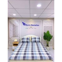 Áo Bọc Nệm Topper,Ga Bọc Đệm Hoạ Tiết Sọc Caro 2 Mặt Có Khóa Kéo Vải Cotton HÀN QUỐC 100% Đủ Size EUROHOMETEX