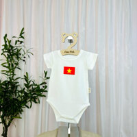 Áo Body chip - Bodysuit cộc tay in hình Lá Cờ đỏ Sao Vàng Việt Nam Trend 30/4 - 2/9