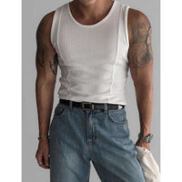 áo body nam áo 3 lỗ Áo ba lỗ 100% cotton kiểu Mỹ áo phông không tay co giãn cao bó sát người đàn ông cơ bắp