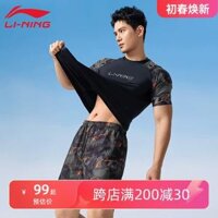 ao boi cho nam Bộ đồ bơi và quần lửng nam Li Ning 2023 quần bơi nam cỡ lớn mới chuyên nghiệp đồ bơi suối nước nóng quần bơi nam quan ao boi nam