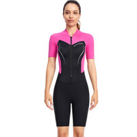 Áo Bơi Giữ Nhiệt Nữ Liền Thân Tay Cộc Dive&Sail LS054 Hồng